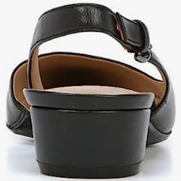 (SOLD) Genuine Leather Naturalizer Block Heel Slingback 'Banks' Black (US) 7.5M - Picture 5 of 8